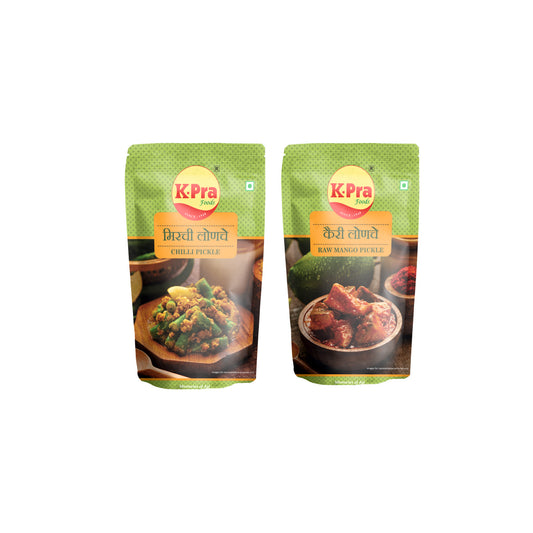 MANGO PICKLE & CHILLI PICKLE POUCH EACH PACK OF 2- K-Pra