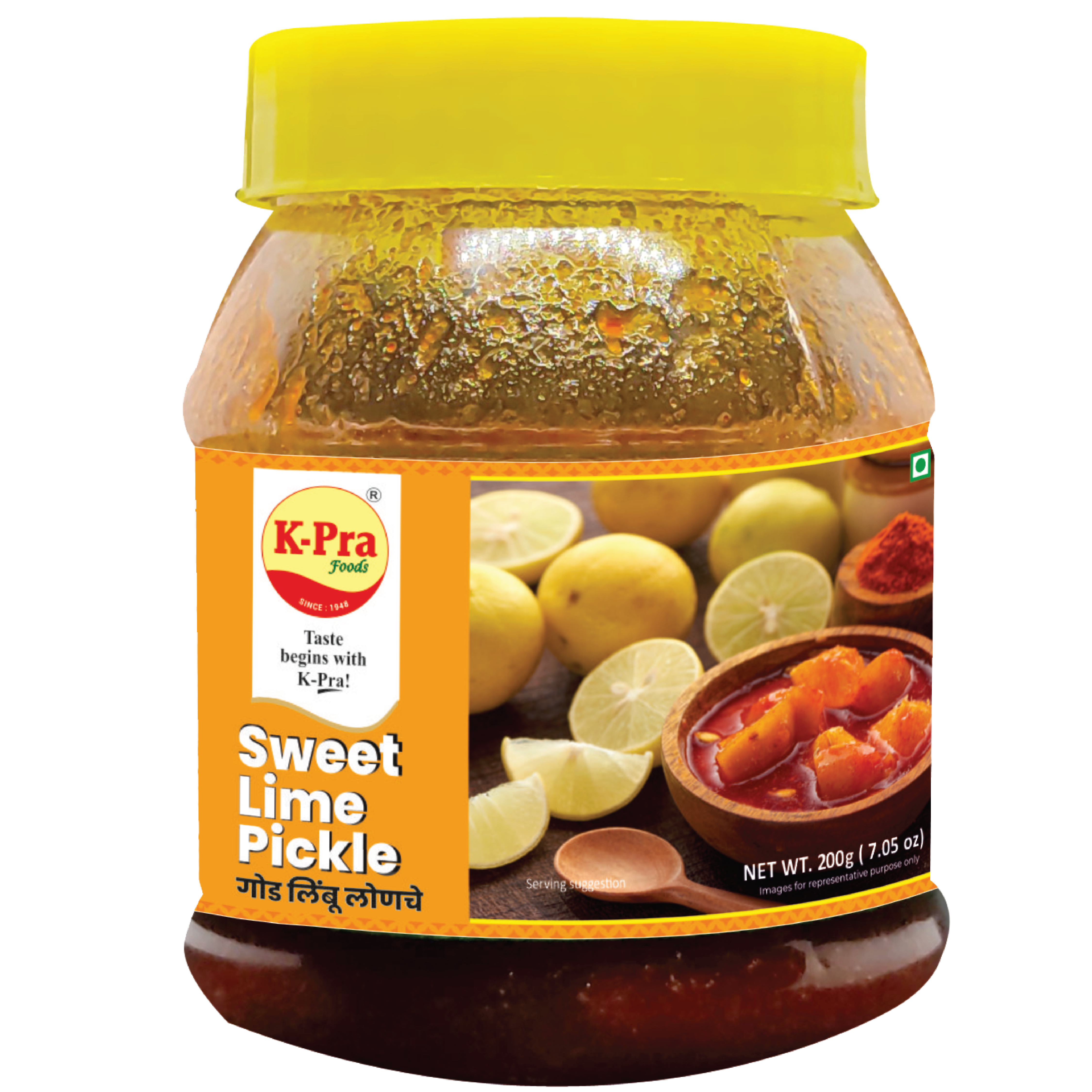 Sweet Lemon Pickle Jar 200gm K-Pra – SwiftIndi